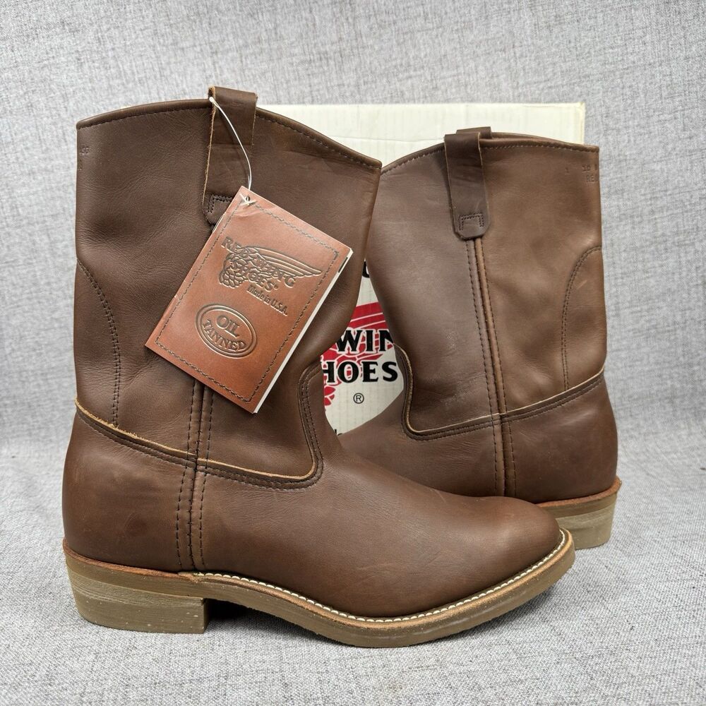 Vintage Red Wing 1155 Pecos Boots Men's 10 B Nailseat Leather Work